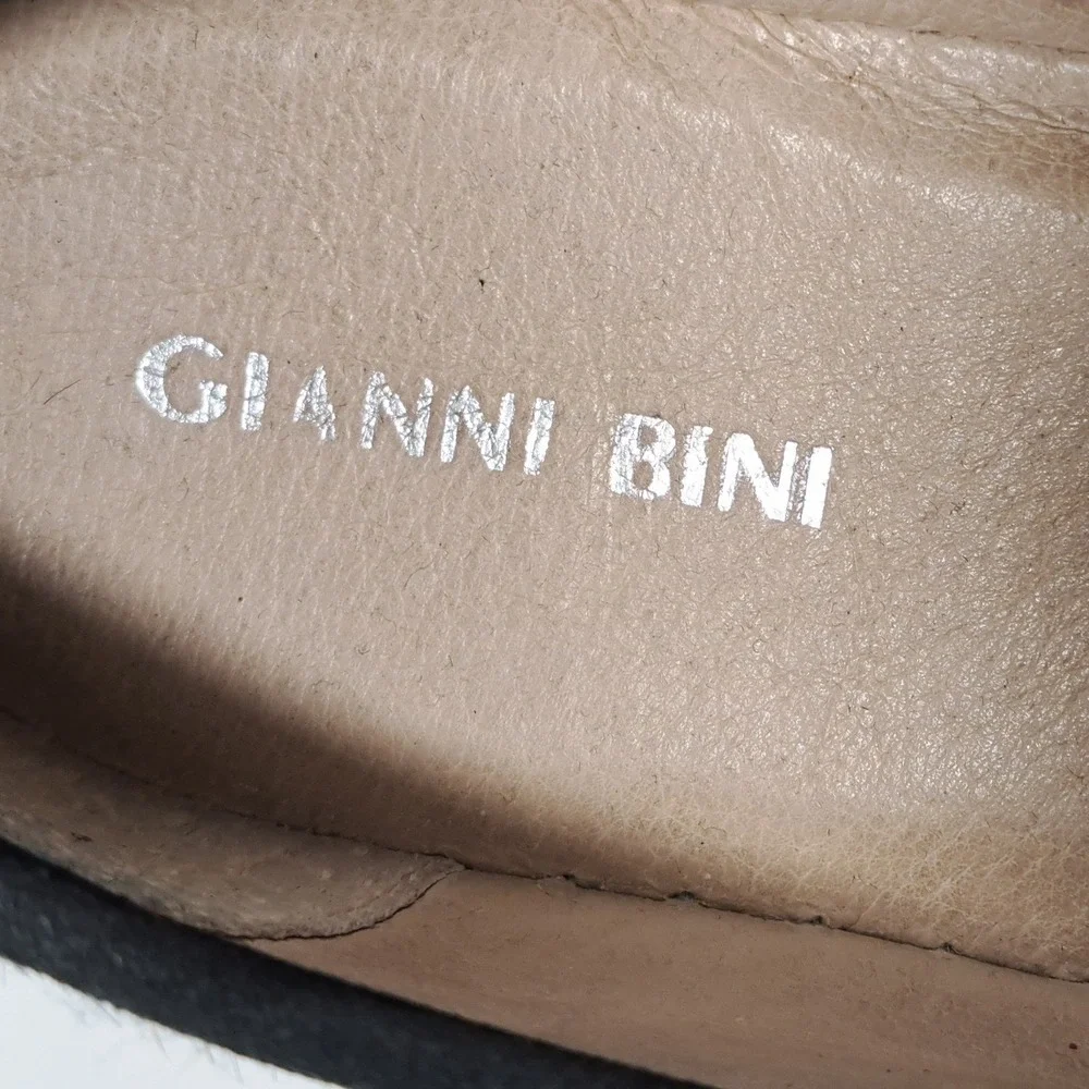 Gianni Bini Leopard Calf Hair Platform Espadrille Loafers Tan Black Round Toe